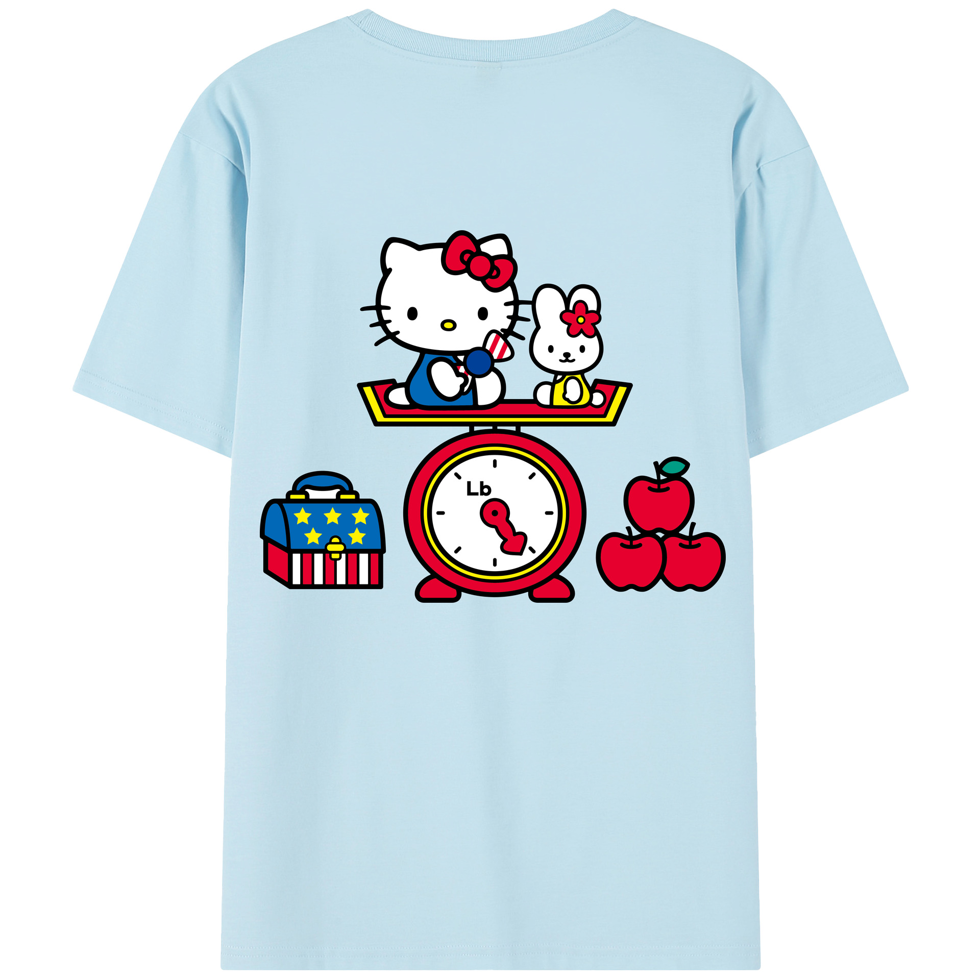 （画像用） Hello Kitty ハローキティ 綿100％半袖Tシャツ（背面プリント）